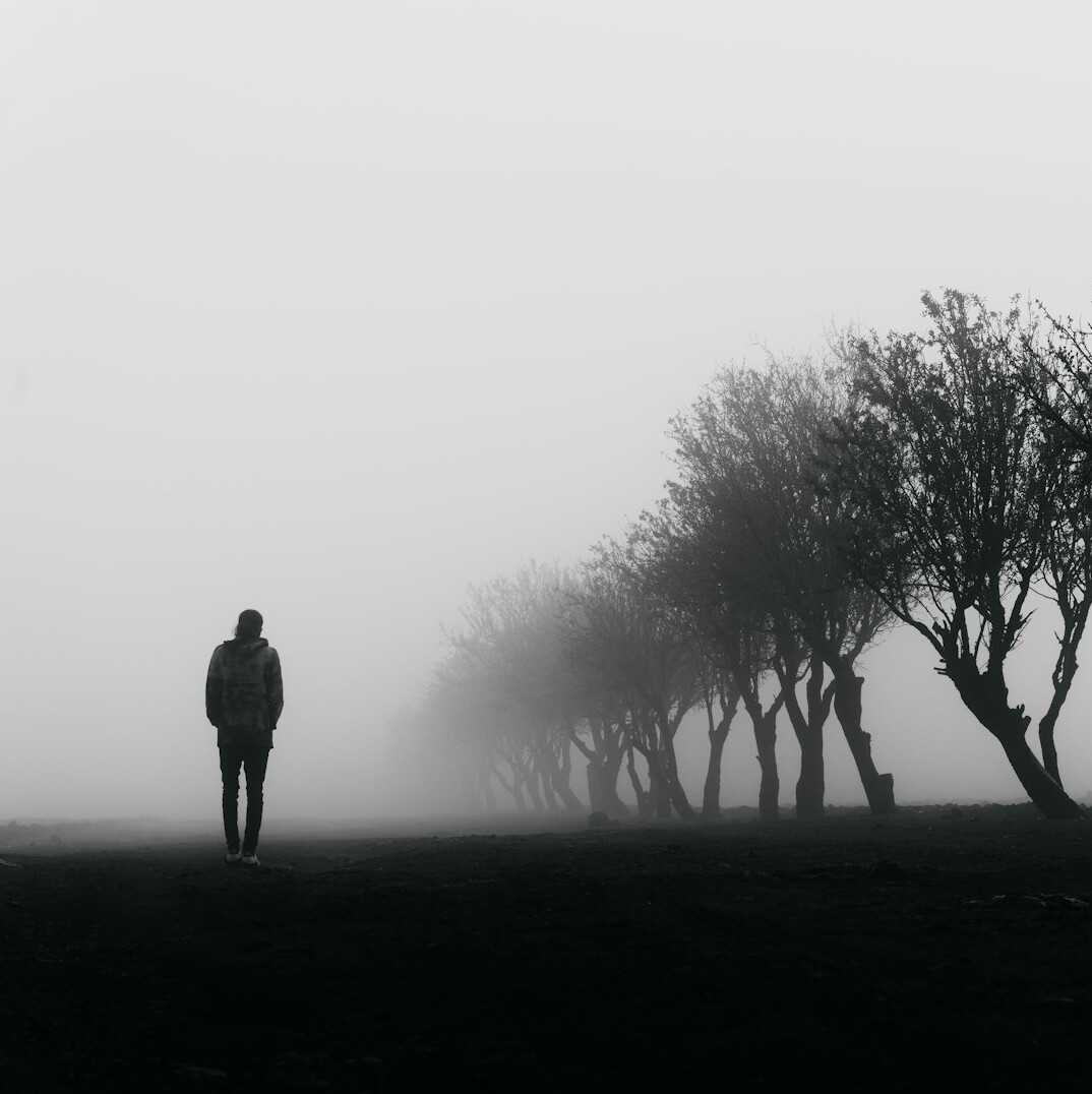 man walking alone